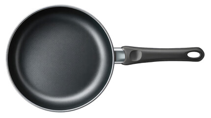 Overhead view of a round frying pan