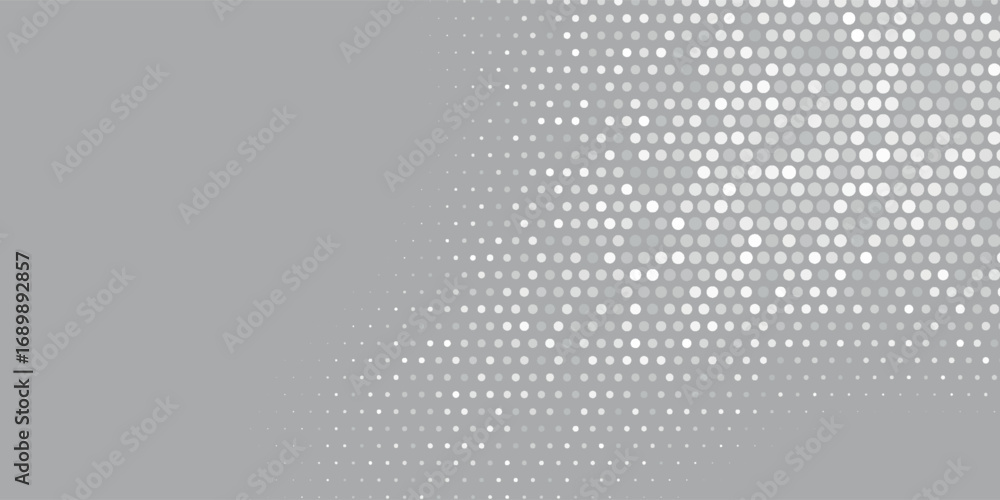 Poster random gray halftone with gray gradient background. vector background