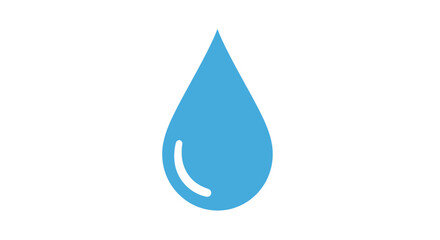 A simple graphic icon of a single light blue water droplet with a highlight, isolated on a white background.