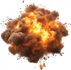 Fiery Explosion with Smoke and Debris fire blast