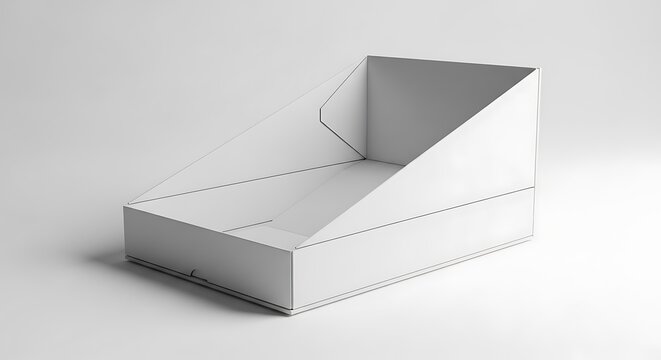 White Openable Gift Box with Triangular Lid.