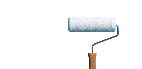 Paint roller with wooden handle