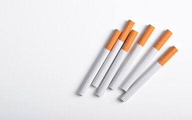 Cigarettes with filter isolated on white background