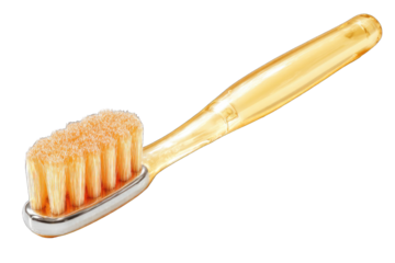 Toothbrush, translucent gold handle
