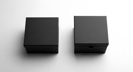 Two Black Boxes on White Background.
