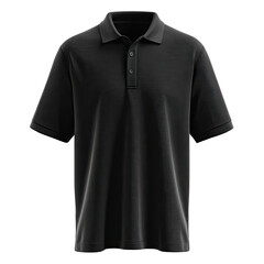 Black polo shirt, short sleeves, classic style