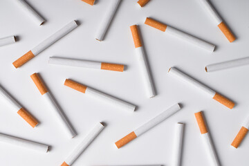 cigarettes pattern isolated on white background