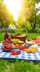 Summer picnic in a garden