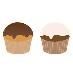 チョコレートのカップケーキのイラストセット