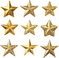 Nine Golden Glittering Stars with graphic