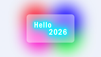 Hello 2026 happy new year 2026 animated text new year 2026 neon