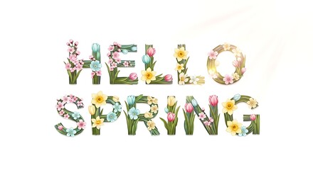 Obraz premium Vibrant floral letters spell out 