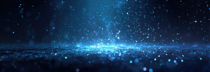 Glowing particles falling