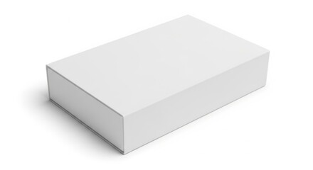 Blank White Cardboard Box on White Background for Packaging and Product Display