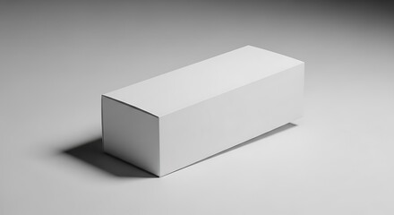 Blank White Box Mockup on Gray Background.