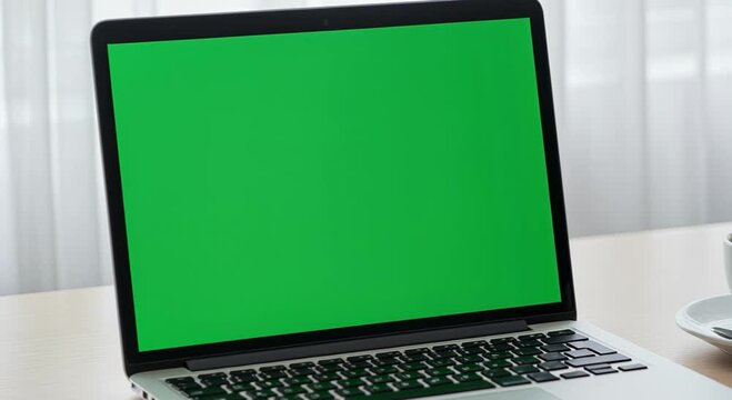 laptop with green screen