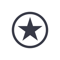 Black star circle icon flat vector template