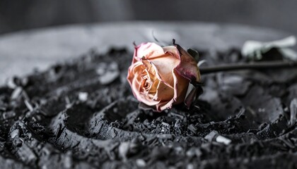 Rose on Ashes, Still Life, Studio