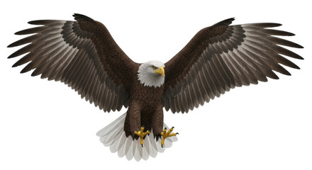 Fototapeta premium Majestic Bald Eagle with Wings Spread Wide.