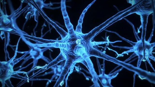 neurons firing, their synaptic connections pivoting signals around fulcrum-like junctions
