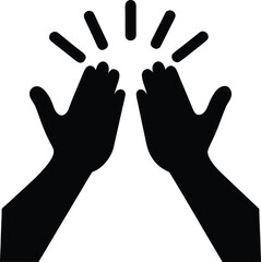 Two hands giving a high five silhouette