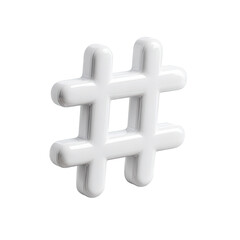 Obraz premium A white, stylized hashtag symbol, featuring rounded, embossed elements