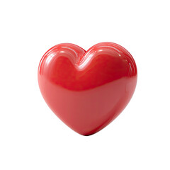 Glossy, vibrant red heart graphic