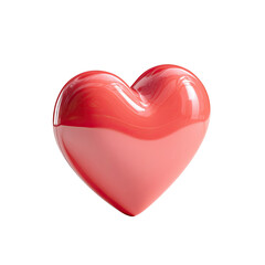 3D glossy heart, red and pink gradient