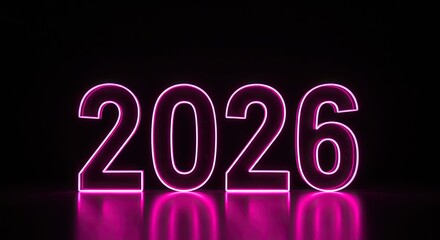 Glowing Neon 2026: Futuristic Pink New Year's Eve Countdown