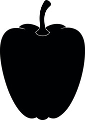 Obraz premium Capsicum Vegetable Silhouette Icon for Culinary Graphics