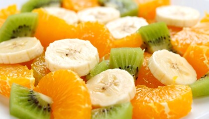 Vibrant fruit salad close-up