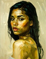Portrait of a woman with expressive eyes