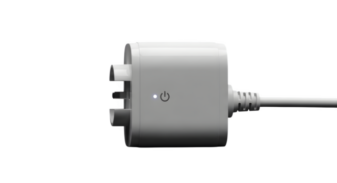 Smart plug isolated on transparent background, a device for home automation system