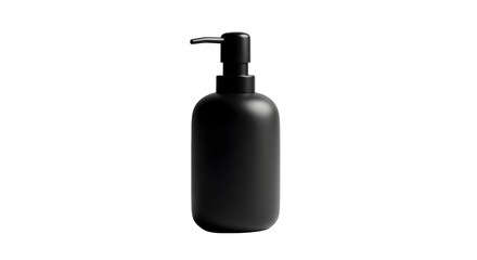 Fototapeta premium Black soap dispenser isolated on transparent background, a sleek and modern bathroom accessory