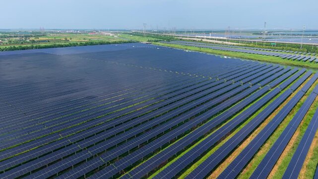 Photovoltaic solar panels in Tianjin Binhai New Area