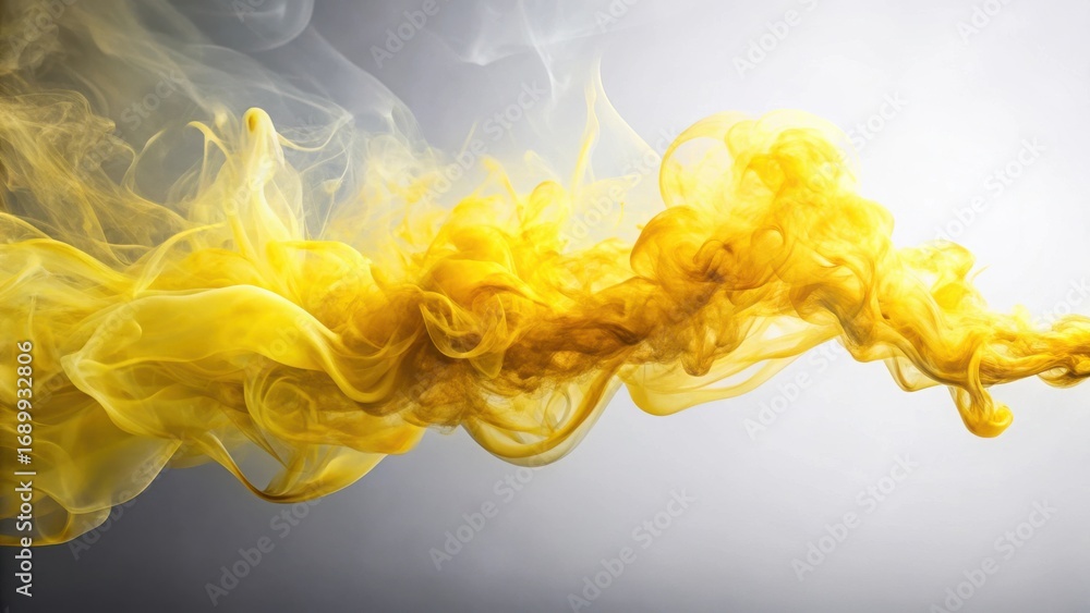 Poster abstract golden swirls of color in a liquid medium, a serene and dreamlike visual display of fluid d