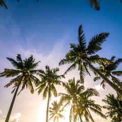 Obraz premium Palm trees against a vibrant sky