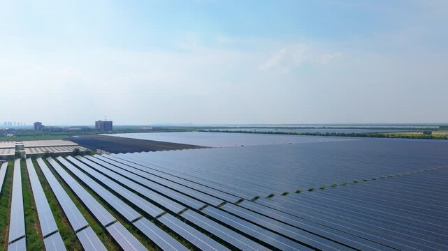 Photovoltaic solar panels in Tianjin Binhai New Area