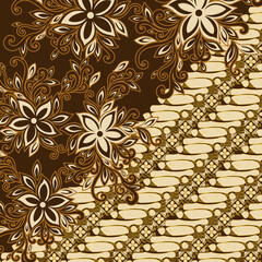 brown jasmine flower pattern hijab