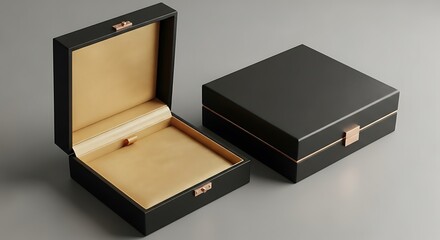 Luxury Jewelry Boxes in Black and Beige.