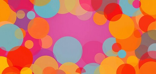 Vibrant, overlapping circles forming abstract colorful backdrop, colorful, design element