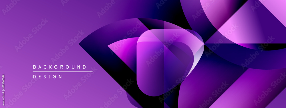 Poster abstract purple design. geometric shapes overlap, creating dynamic visual texture. modern background