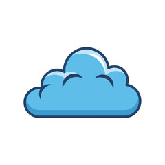 Cartoon Blue Cloud Illustration, Simple Design