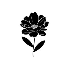 An elegant black vector floral logo concept, embodying natural beauty and sophisticated design, ideal for modern branding, decorative emblems, and creative visual projects