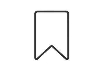 Minimalist bookmark outline vector icon for web design, app UI, social media, banners, cards, digital projects. Linear pictogram, simple shape, graphic resource, business, technology, interface decor.