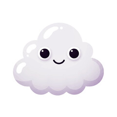 Happy Cute Cartoon Cloud Illustration.