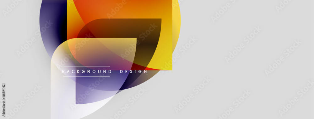 Poster abstract geometric shapes overlap. gradient colors blend, creating modern design. text reads backgro