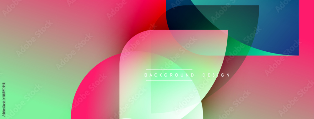 Aufkleber abstract colorful shapes overlap, creating dynamic gradient background. soft hues blend, forming mod