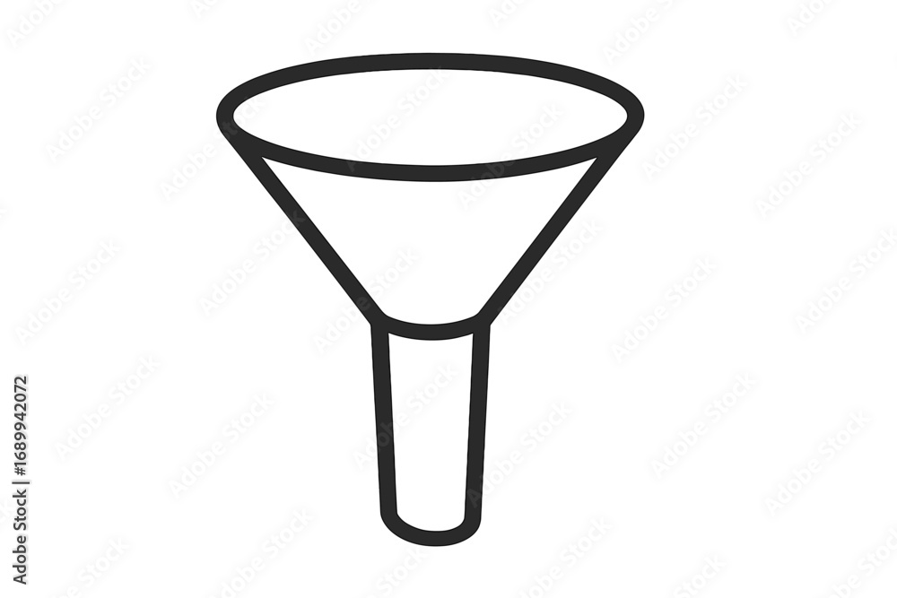 Poster sales funnel marketing conversion. lead generation process. business pipeline and data filtering con