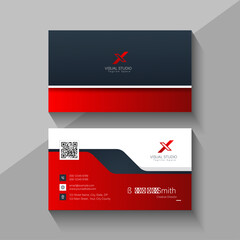 Modern business card design with red accents
